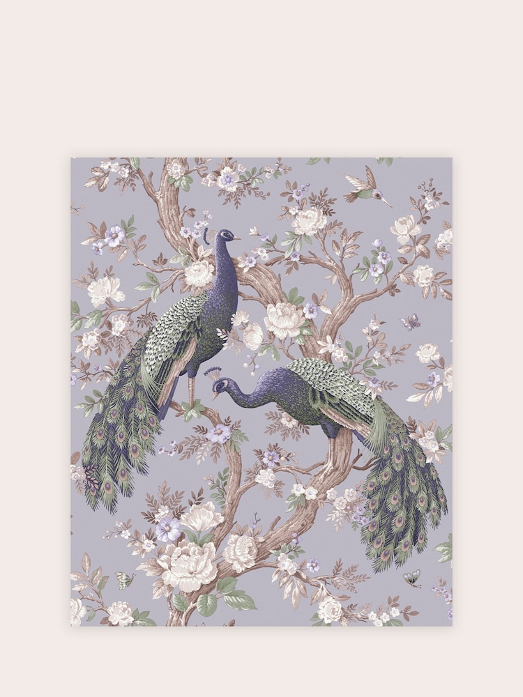 Laura Ashley Pale Iris Purple Belvedere 10M Wallpaper - Image 2 of 4
