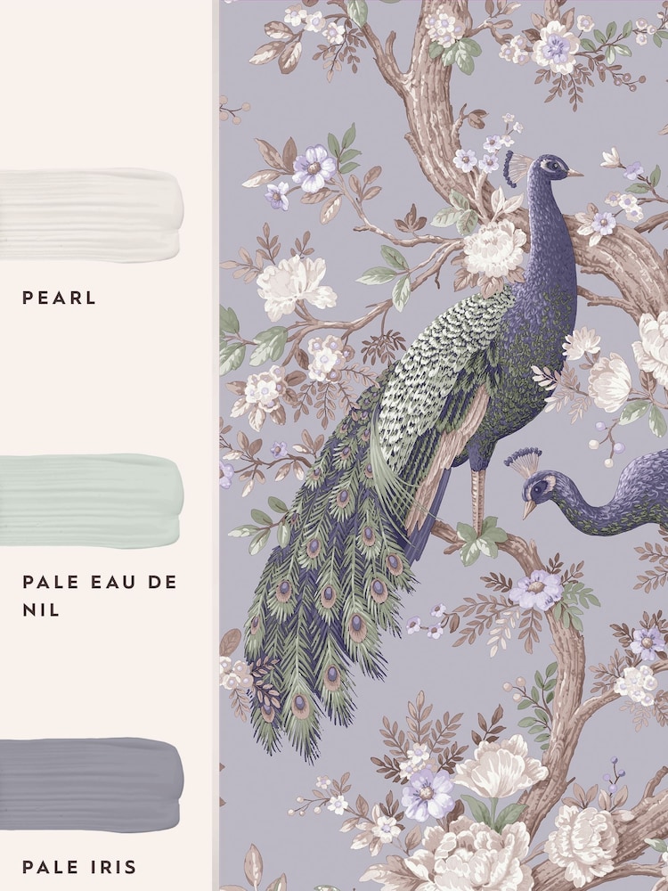 Laura Ashley Pale Iris Purple Belvedere 10M Wallpaper - Image 4 of 4