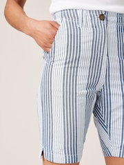 Streifen, Marineblau/Weiß - Knielange Chinoshorts - Bild 5 von 6