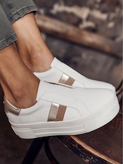 Mint Velvet White Striped Ellie Trainers - Image 4 of 4