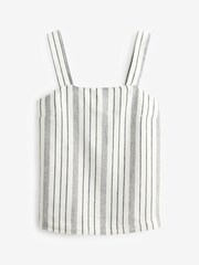 Blue/White Stripe Linen Blend Top - Image 5 of 5