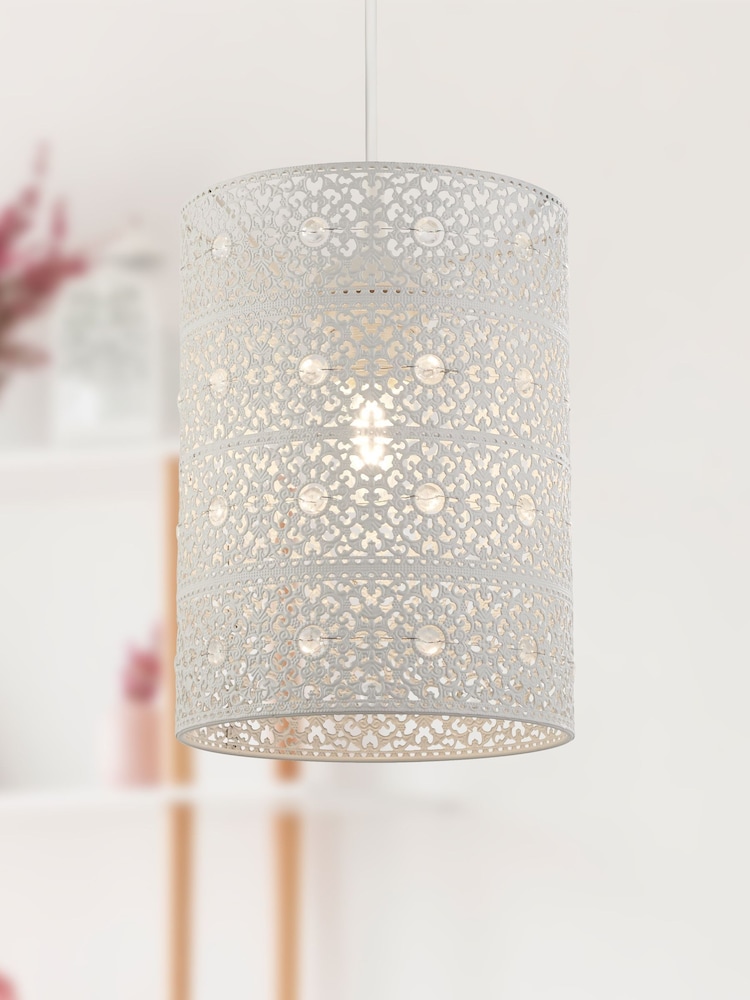 Searchlight Cream Painted Amelia Easy Fit Shade - Image 1 of 3