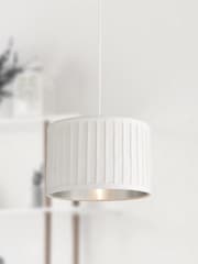 Searchlight Ivory Lottie Pleated Velvet With Silver Inner Shade - Image 1 of 3