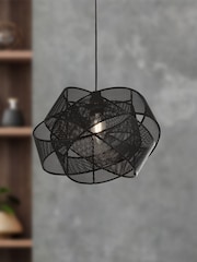 Searchlight Micah Black Twisted Band Shade - Image 1 of 3