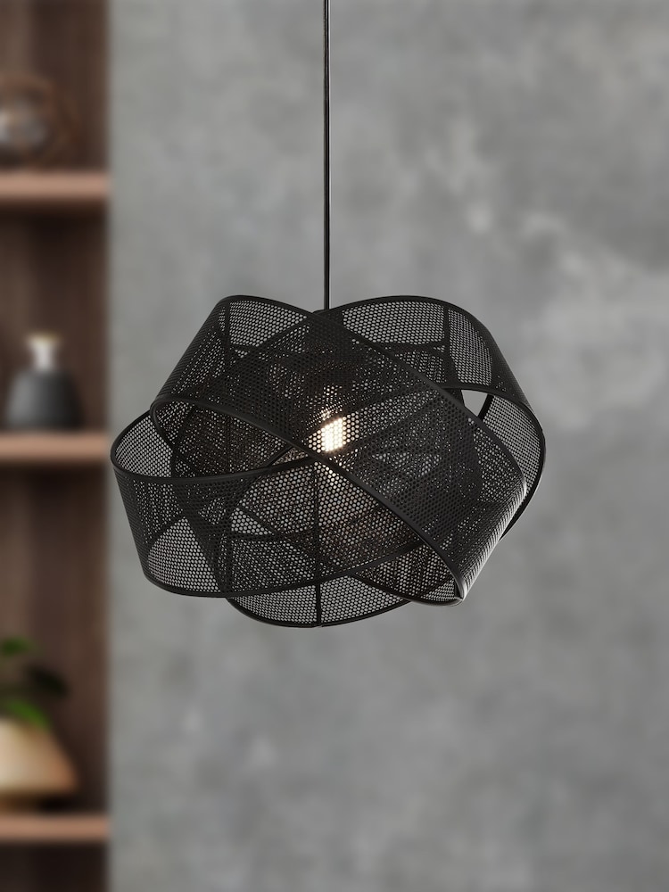 Searchlight Micah Black Twisted Band Shade - Image 1 of 3