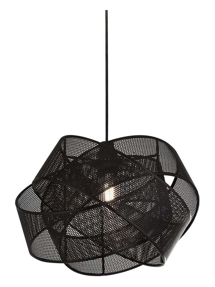 Searchlight Micah Black Twisted Band Shade - Image 2 of 3