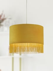 Searchlight Mustard Yellow Geena Velvet Fringe Shade Shade - Image 1 of 3