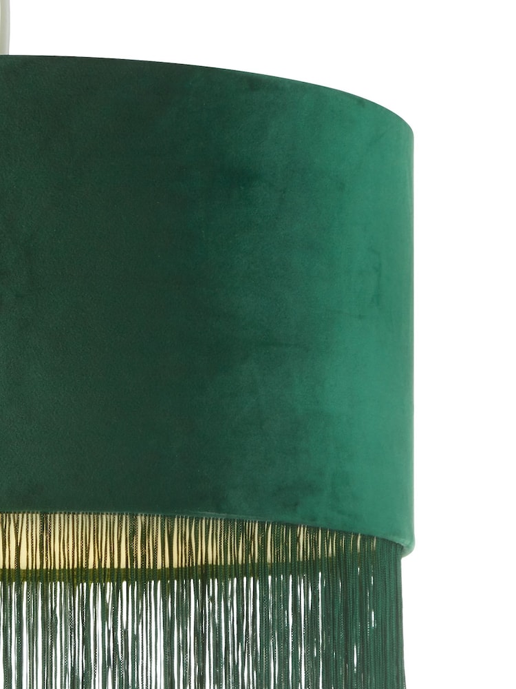 Searchlight Green Geena Velvet Fringe Shade - Image 3 of 3