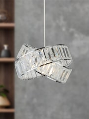 Searchlight Chrome & Clear Hannah 2 Band Acrylic Easy Fit Shade - Image 1 of 3
