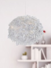 Searchlight Evie Grey Feather Easy Fit Shade - Image 1 of 3