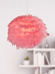 Searchlight Evie Pink Feather Easy Fit Shade - Image 1 of 3