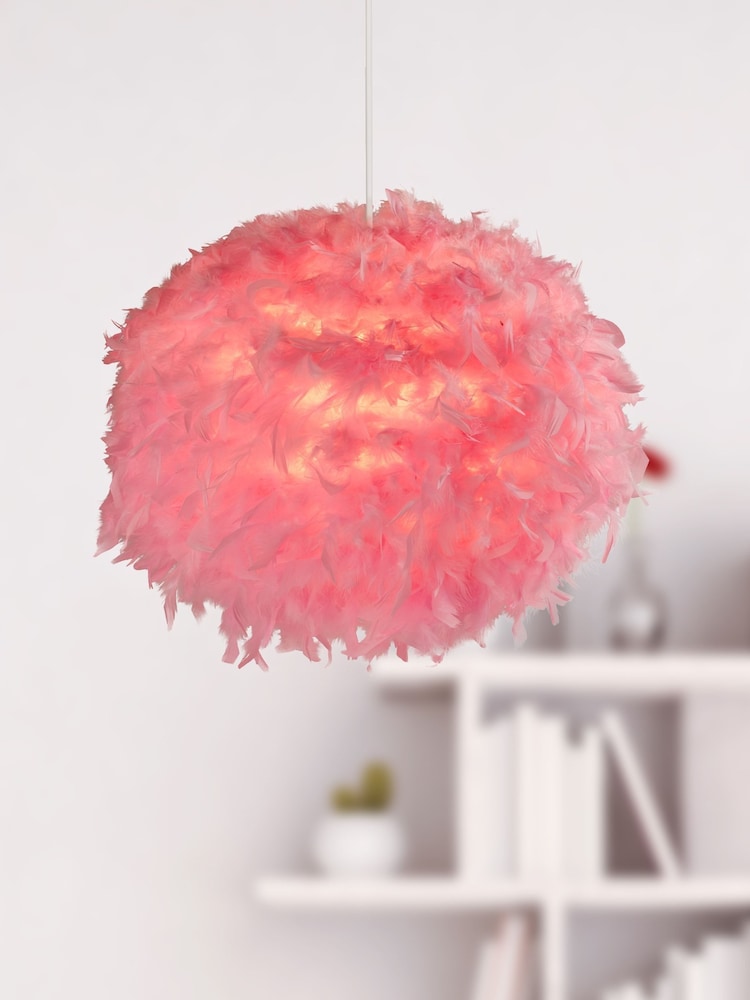 Searchlight Evie Pink Feather Easy Fit Shade - Image 1 of 3