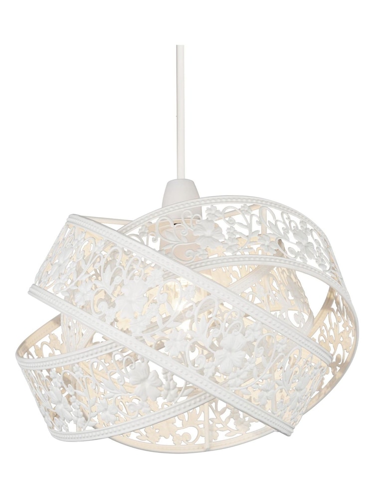 Searchlight Farah Matt White Ball Fretwork Shade - Image 2 of 3