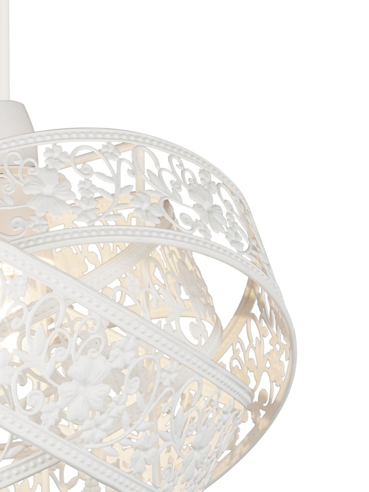 Searchlight Farah Matt White Ball Fretwork Shade - Image 3 of 3