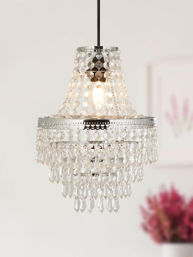 Searchlight Silver Beatrice Empire Easy Fit Shade - Image 1 of 3