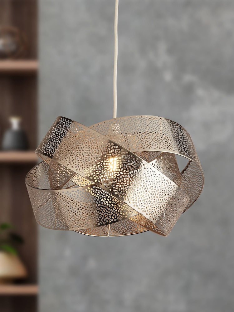 Searchlight Steffi Chrome Band Ceiling Pendant - Image 1 of 3