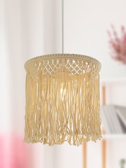 Searchlight Cream Antonia Macramé Easy Fit Shade - Image 1 of 3