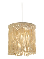 Searchlight Cream Antonia Macramé Easy Fit Shade - Image 2 of 3