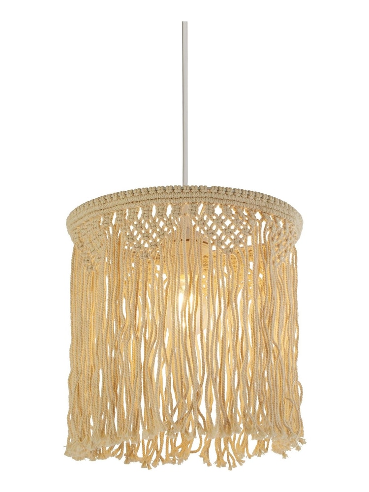 Searchlight Cream Antonia Macramé Easy Fit Shade - Image 2 of 3