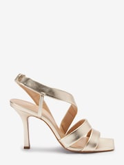 Gold Signature Asymmetric Strap Sandals - Image 2 of 5