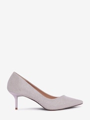 Metallic Shimmer Regular/Wide Fit Forever Comfort® Asymmetric Kitten Court Shoes - Image 3 of 6
