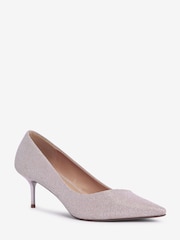 Metallic Shimmer Regular/Wide Fit Forever Comfort® Asymmetric Kitten Court Shoes - Image 4 of 6