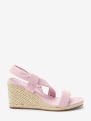 Pink Signature Suede Asymmetric Wedges - Image 3 of 6
