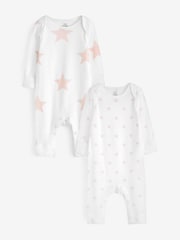 Rosafarbener Stern - Hautfreundliche Baby-Schlafanzüge im 2er-Pack (0–2 J.) - Bild 1 von 5