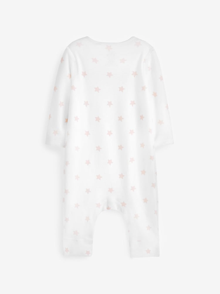 Pink Star 2 Pack Kind To Skin Baby Sleepsuits (0-2yrs) - Image 3 of 5