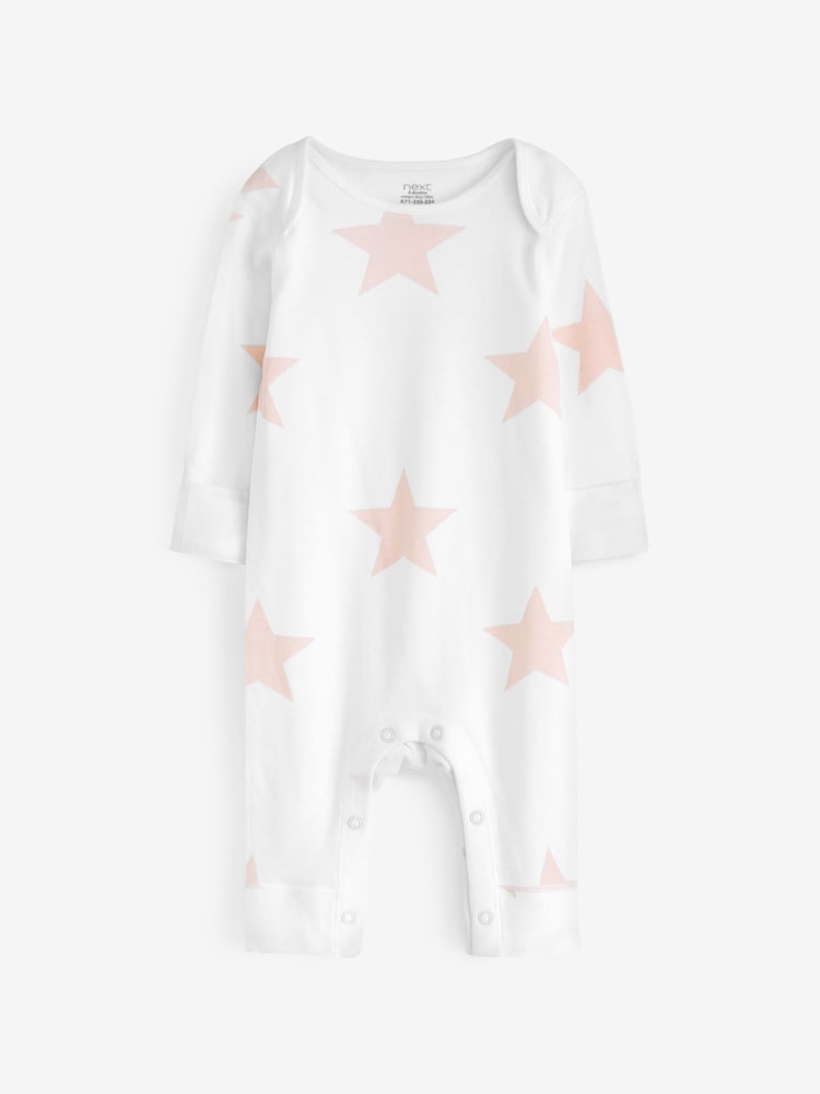 Pink Star 2 Pack Kind To Skin Baby Sleepsuits (0-2yrs) - Image 4 of 5