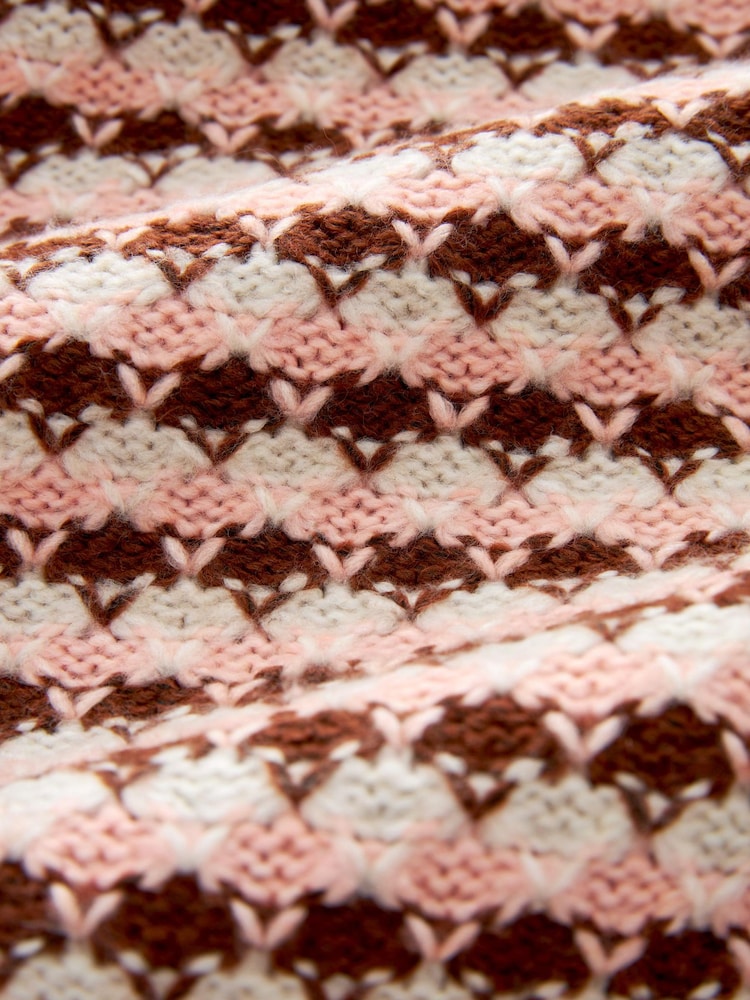 Ecru Creme - Pullover mit Streifen und Knopfleiste - Bild 5 von 5 Ecru Creme - Pullover mit Streifen und Knopfleiste - Bild 5 von 5