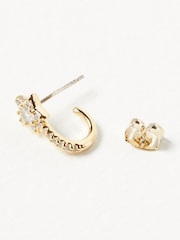 Oliver Bonas Gold Tone Ambrose Embellished Star Hoop Earrings - Image 3 of 4