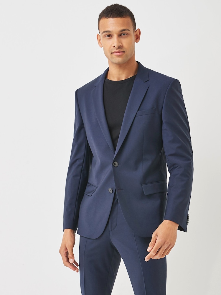 HUGO Blue Slim Fit Performance Stretch Wool Blend Jacket - Image 1 of 5