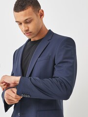 HUGO Blue Slim Fit Performance Stretch Wool Blend Jacket - Image 4 of 5