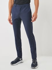 HUGO Blue Slim Fit Wool Blend Trousers - Image 1 of 4