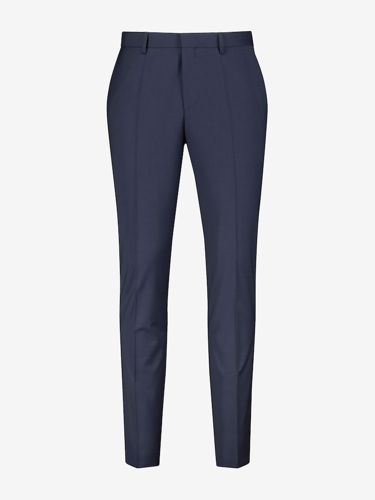 HUGO Blue Slim Fit Wool Blend Trousers - Image 4 of 4