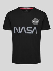 Alpha Industries NASA Reflective 100% Cotton Black T-Shirt - Image 4 of 6
