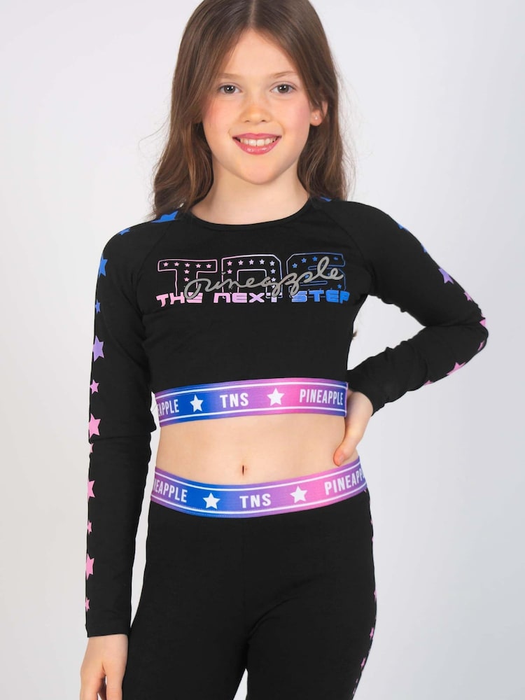 Pineapple Black X The Next Step Long Sleeve Crop Top - Image 1 of 5