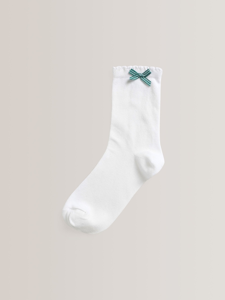 Green 5 Pack Cotton Rich Gingham Ankle School Socks - Image 2 of 6 Green 5 Pack Cotton Rich Gingham Ankle School Socks - Image 2 of 6