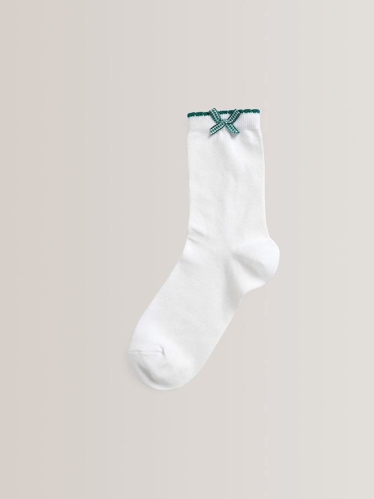 Vert - 5 Chaussettes d’école de vichy en coton Lot - Image 4 of 6