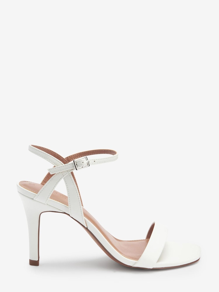 White Extra Wide Fit Forever Comfort® Strappy Skinny Heel Sandals - Image 1 of 4