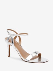 Silver Extra Wide Fit Forever Comfort® Strappy Skinny Heel Sandals - Image 2 of 4
