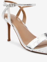 Silver Extra Wide Fit Forever Comfort® Strappy Skinny Heel Sandals - Image 4 of 4