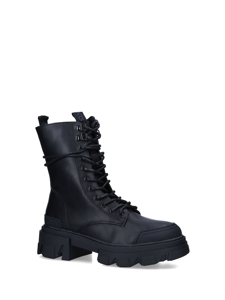 Kurt Geiger London Vegan Trekker Lace-Up Black Boots - Image 2 of 5