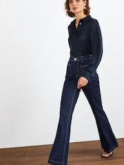 Rinse-Waschung, Blau - Ausgestellte Jeans mit Vordertasche - Bild 1 von 5