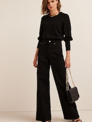Black Hourglass Wide Leg Jeans - Image 4 of 6