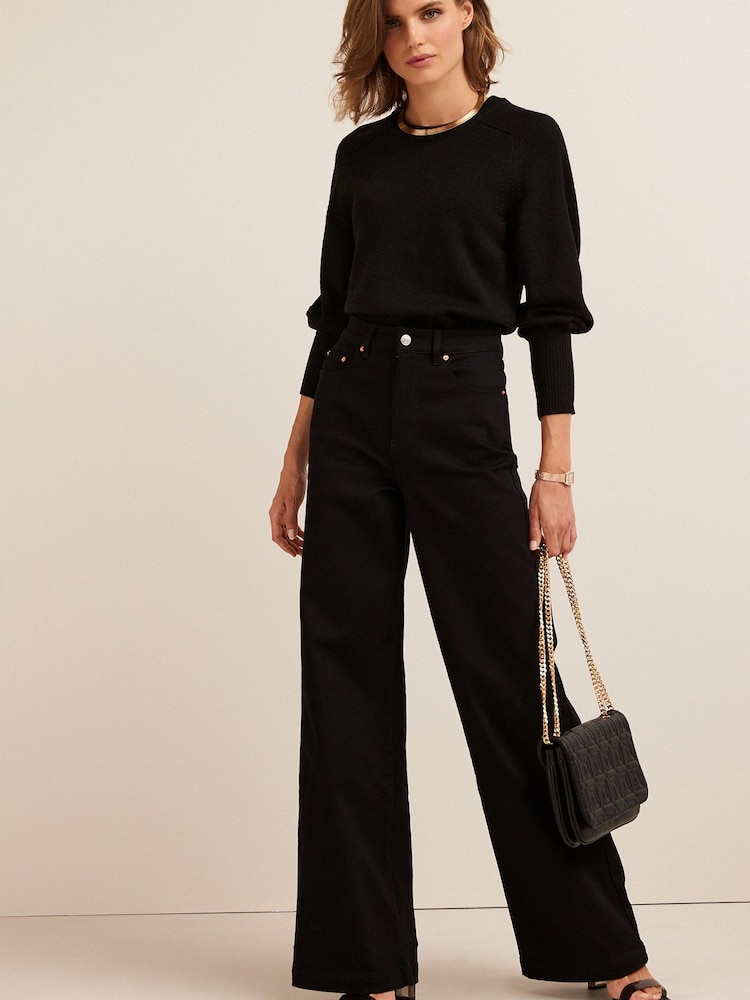 Black Hourglass Wide Leg Jeans - Image 4 of 6