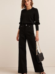 Black Hourglass Wide Leg Jeans - Image 6 of 6