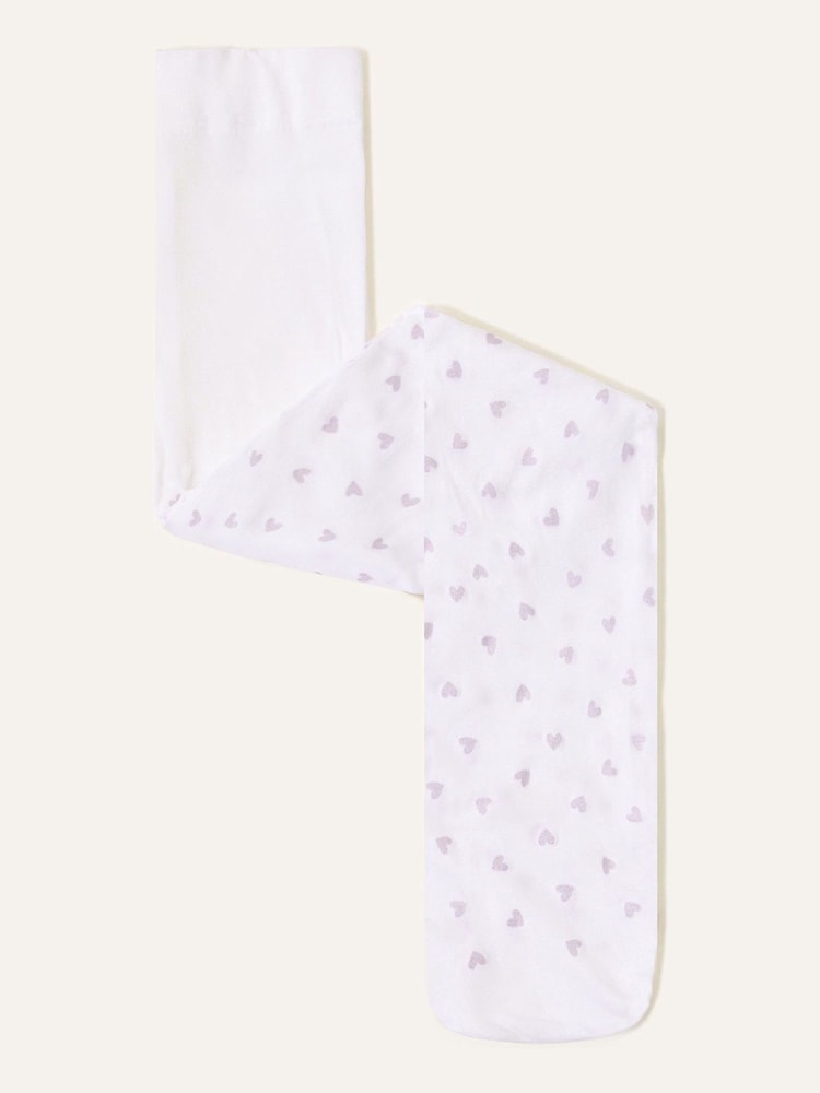 Monsoon Pink Baby Glitter Heart Tights - Image 1 of 2