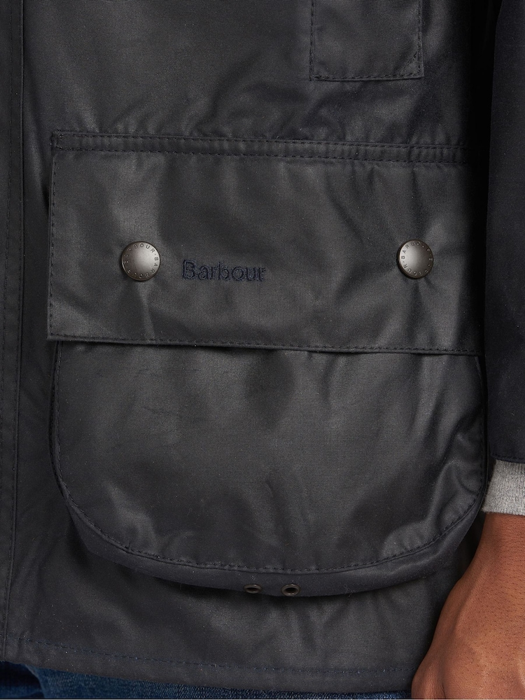 Barbour® Blue Beaufort Wax Jacket - Image 8 of 10